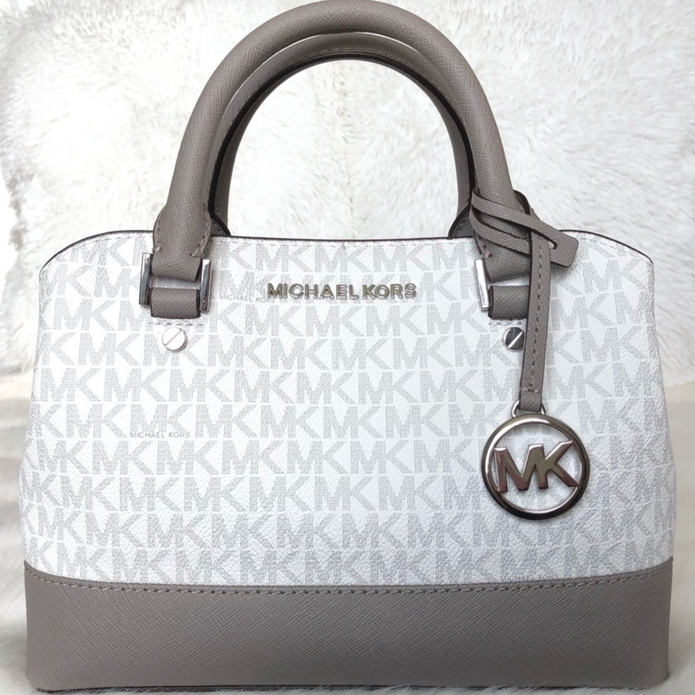SOLD Michael Kors Monogram Leather Satchel